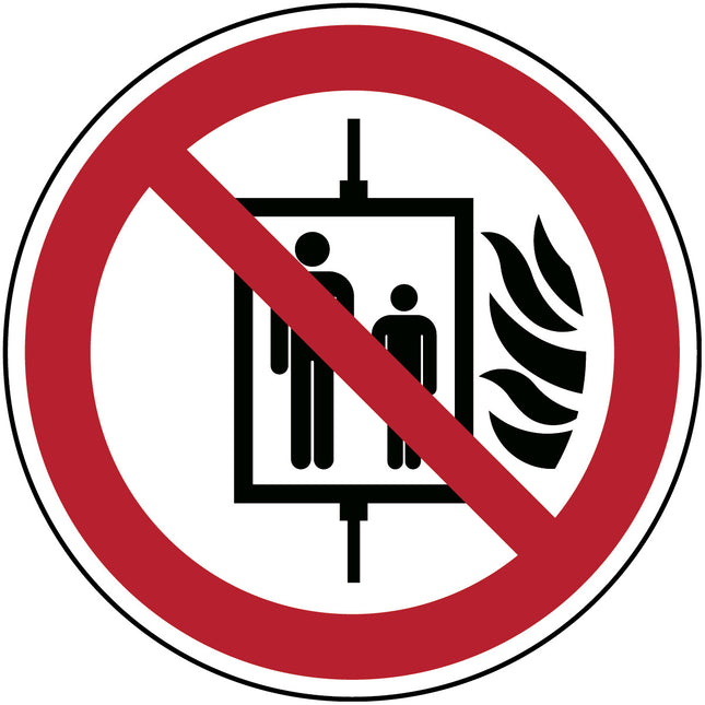 ISO Safety Sign  Do not use lift in the event of fire
