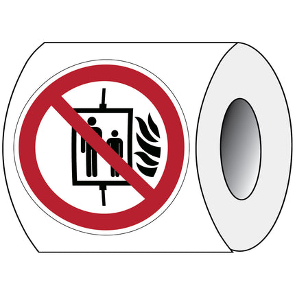 ISO Safety Sign  Do not use lift in the event of fire