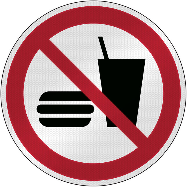 ISO Safety Sign  No eating or drinking