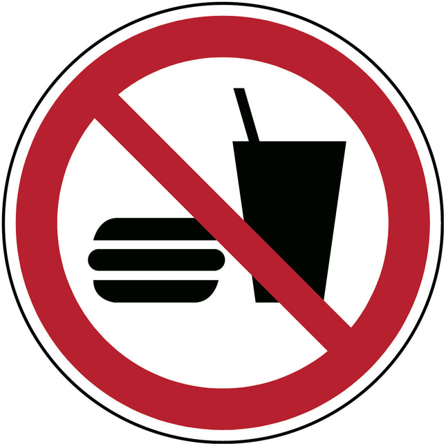 Floor Safety Sign  No eating or drinking