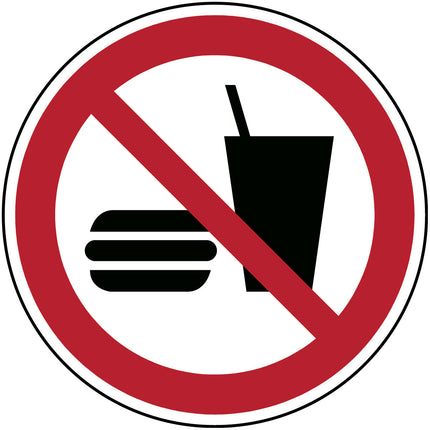 ISO Safety Sign  No eating or drinking