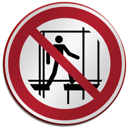 ISO Safety Sign  Do not use this incomplete scaffold
