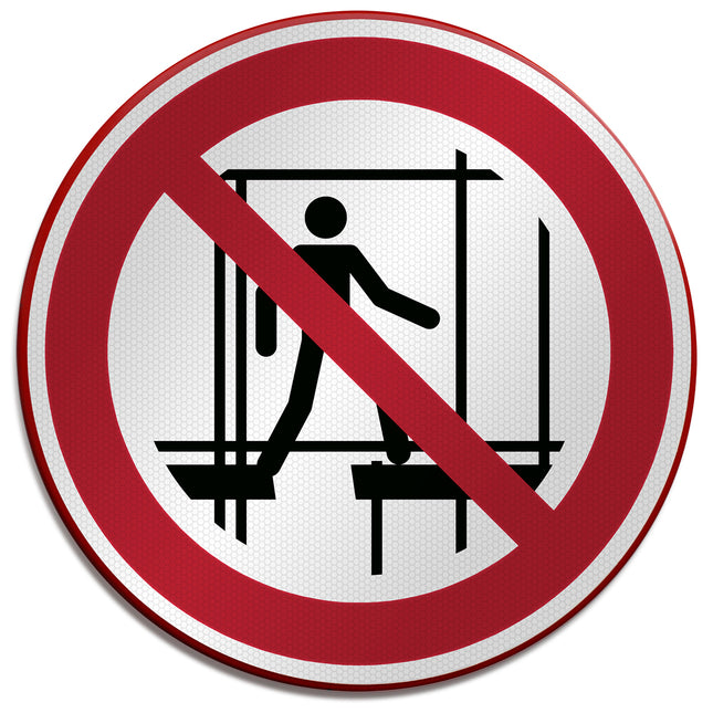 ISO Safety Sign  Do not use this incomplete scaffold