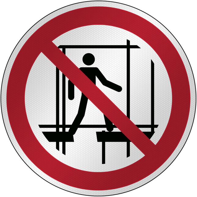 ISO Safety Sign  Do not use this incomplete scaffold