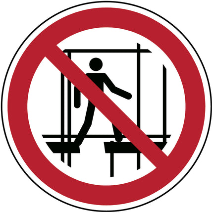 ISO Safety Sign  Do not use this incomplete scaffold