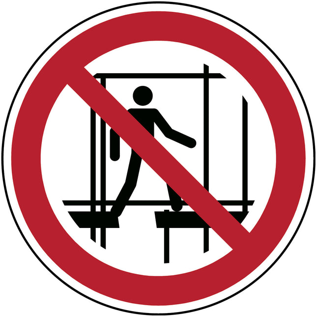 ISO Safety Sign  Do not use this incomplete scaffold