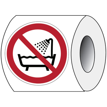 ISO Safety Sign  Do not use this device in a bathtub shower or waterfilled reservoir