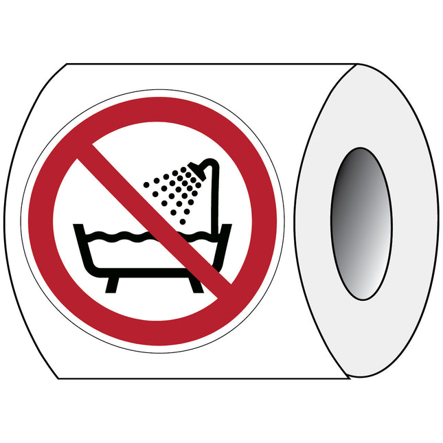 ISO Safety Sign  Do not use this device in a bathtub shower or waterfilled reservoir