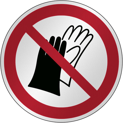 ISO Safety Sign  Do not wear gloves