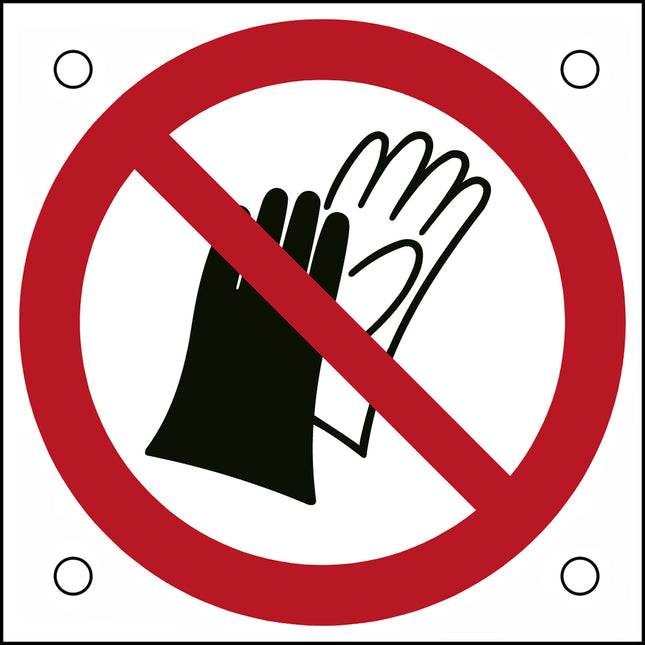 ISO Safety Sign  Do not wear gloves