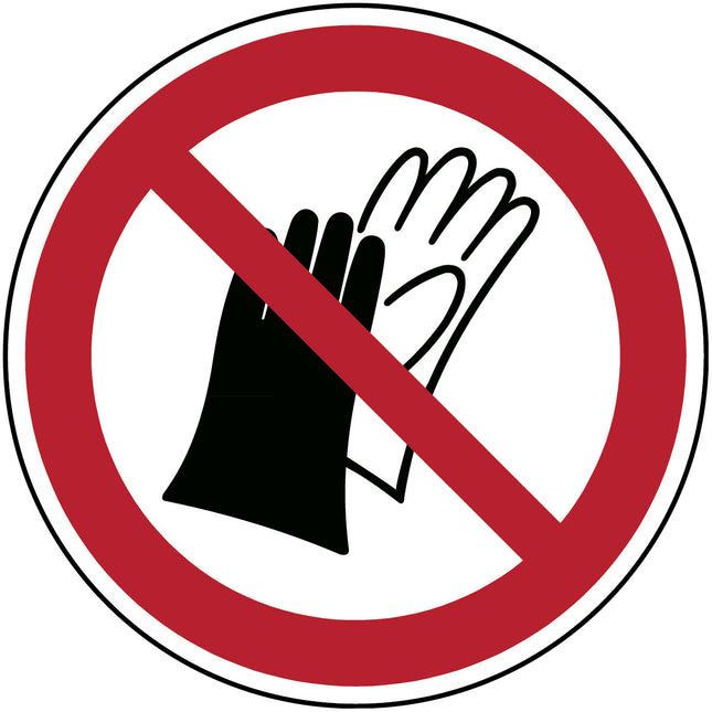 ISO Safety Sign  Do not wear gloves