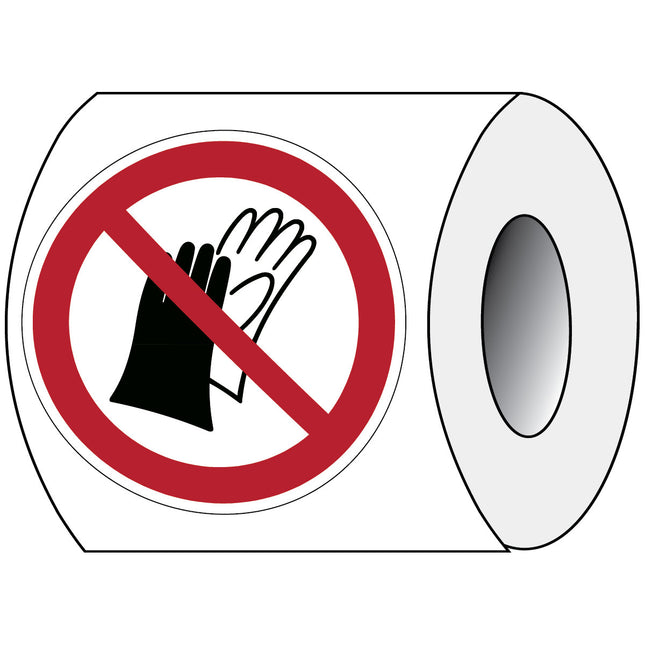 ISO Safety Sign  Do not wear gloves