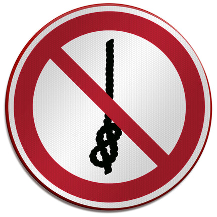 ISO Safety Sign  Do not tie knots in rope