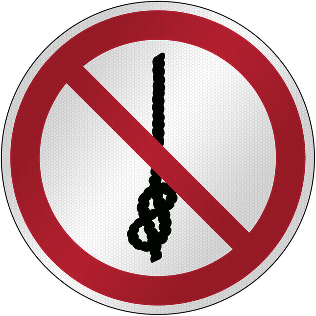 ISO Safety Sign  Do not tie knots in rope