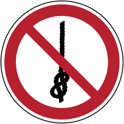 ISO Safety Sign  Do not tie knots in rope