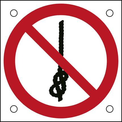 ISO Safety Sign  Do not tie knots in rope