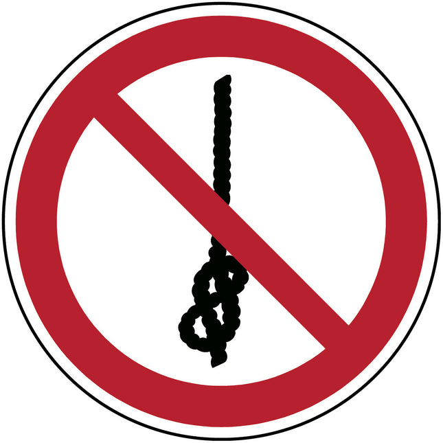 ISO Safety Sign  Do not tie knots in rope