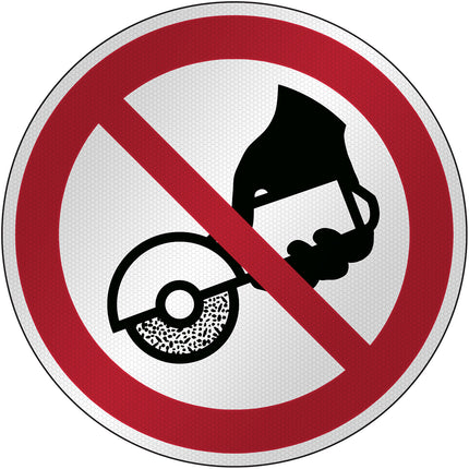 ISO Safety Sign  Do not use with handheld grinding machine
