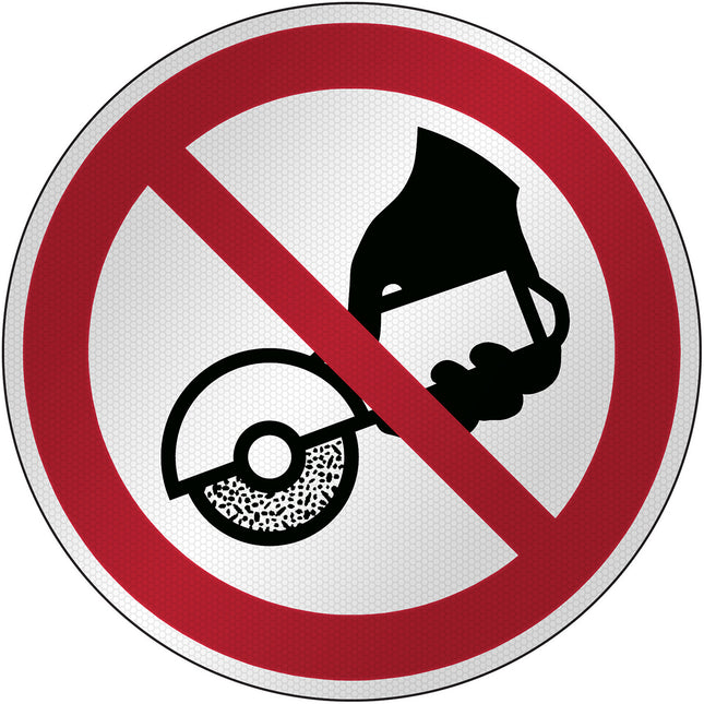 ISO Safety Sign  Do not use with handheld grinding machine