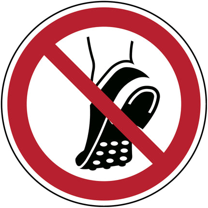 ISO Safety Sign  Do not wear metalstudded footwear