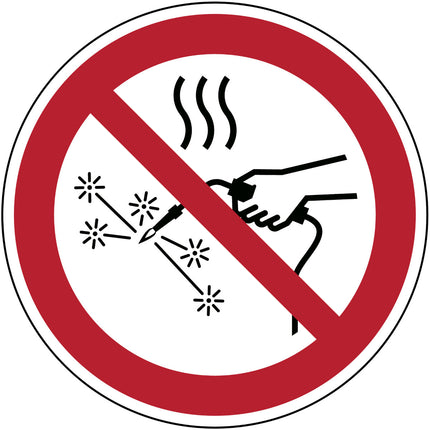 ISO Safety Sign  Hot works prohibited