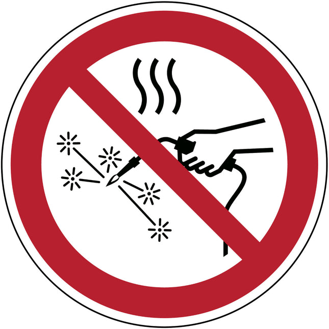 ISO Safety Sign  Hot works prohibited