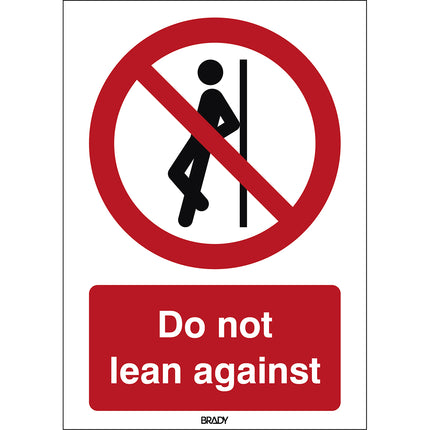 ISO Safety Sign  No leaning against