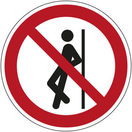 ISO Safety Sign  No leaning against