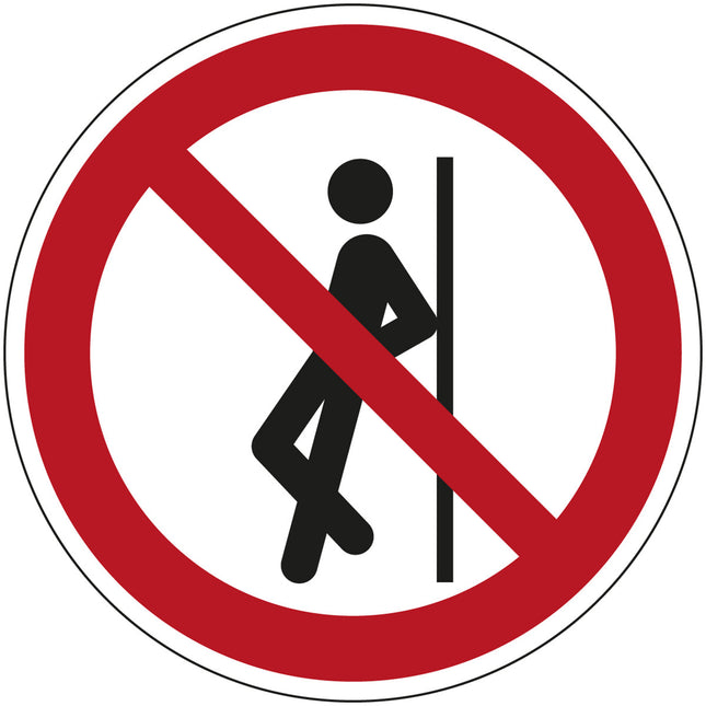 ISO Safety Sign  No leaning against
