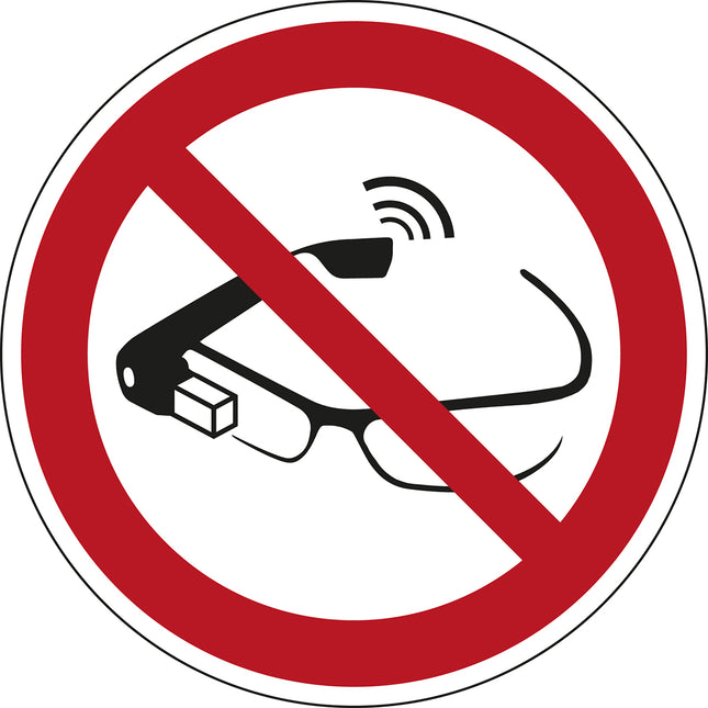ISO Safety Sign  Use of smart glasses prohibited