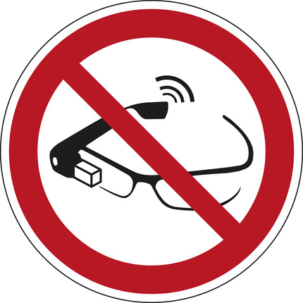 ISO Safety Sign  Use of smart glasses prohibited