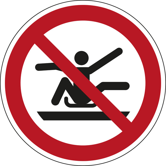 ISO Safety Sign  Do not stretch out of toboggan