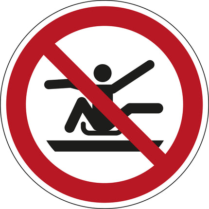 ISO Safety Sign  Do not stretch out of toboggan