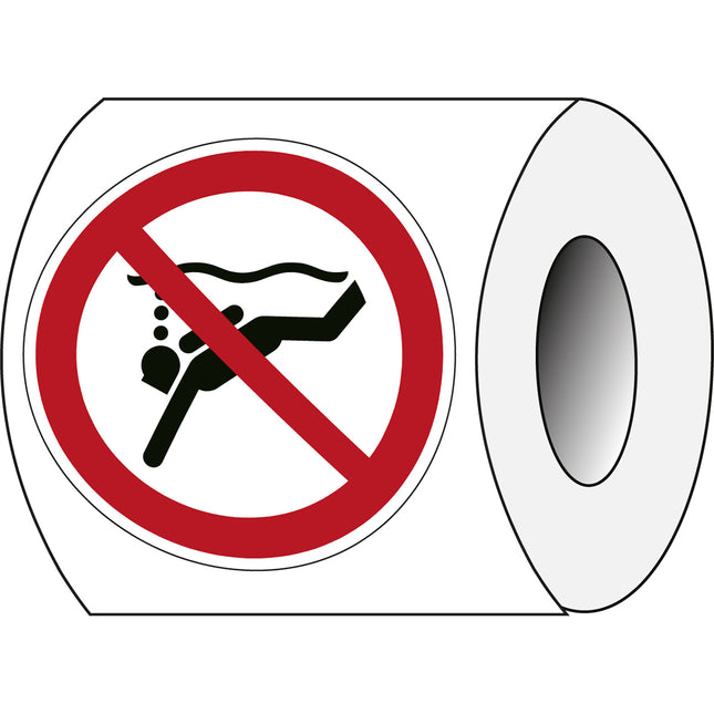 ISO Safety Sign  No subaqua diving
