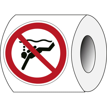 ISO Safety Sign  No subaqua diving