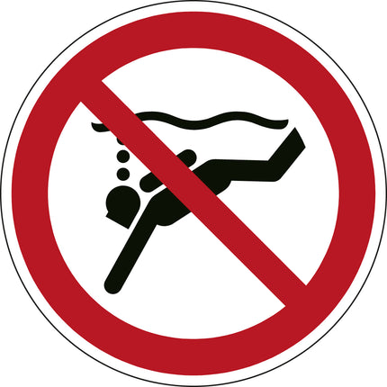 ISO Safety Sign  No subaqua diving