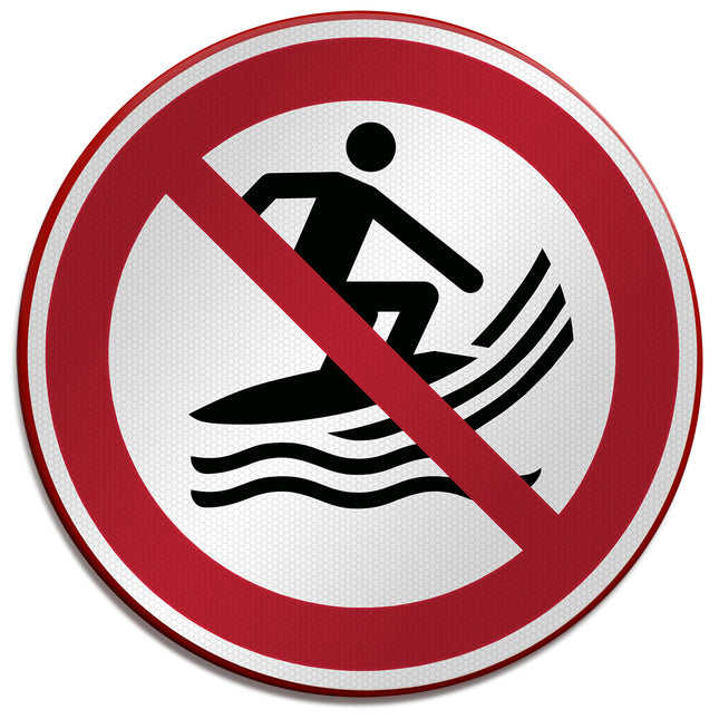 ISO Safety Sign  No surf craft