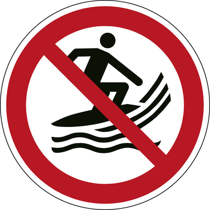 ISO Safety Sign  No surf craft