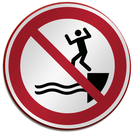 ISO Safety Sign  No jumping into water