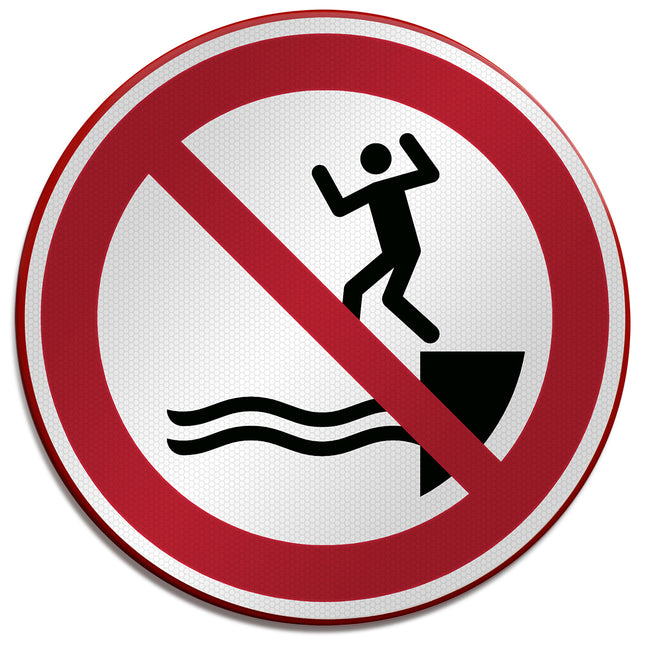 ISO Safety Sign  No jumping into water