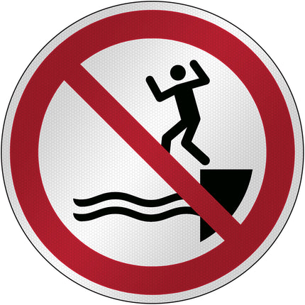 ISO Safety Sign  No jumping into water