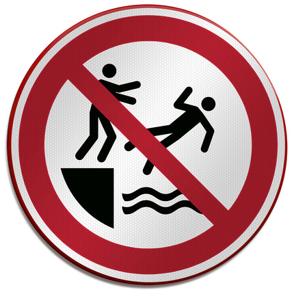 ISO Safety Sign  No pushing into water