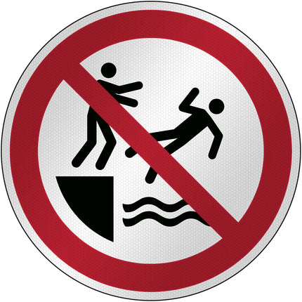 ISO Safety Sign  No pushing into water