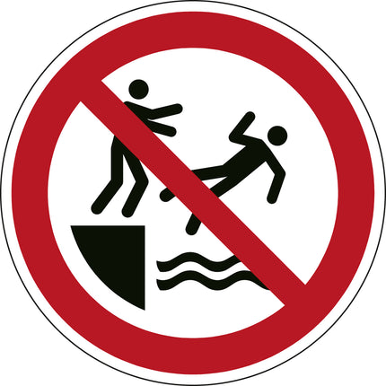 ISO Safety Sign  No pushing into water