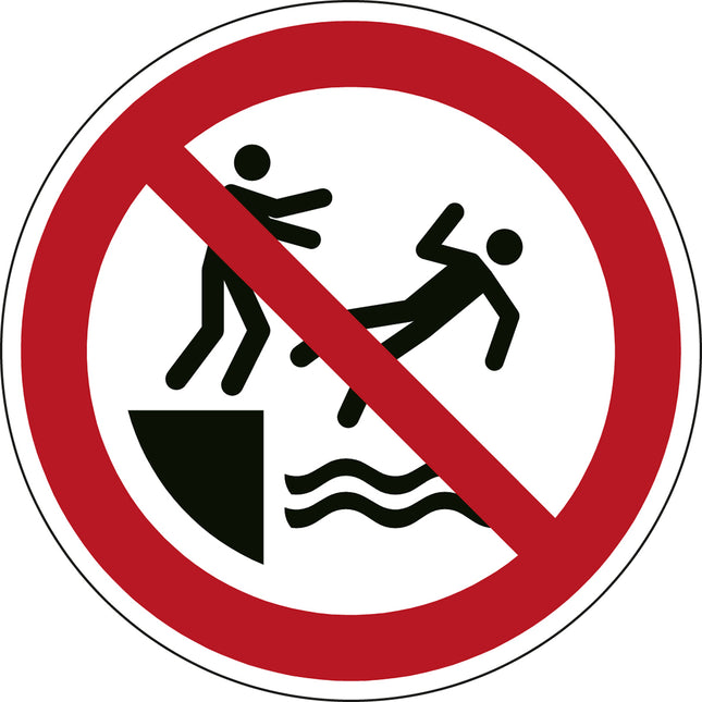 ISO Safety Sign  No pushing into water