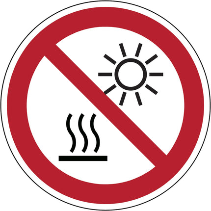 ISO Safety Sign  Do not expose to direct sunlight or hot surface
