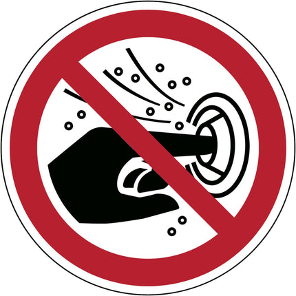 ISO Safety Sign  Do not put finger into the nozzle of a hydromassage