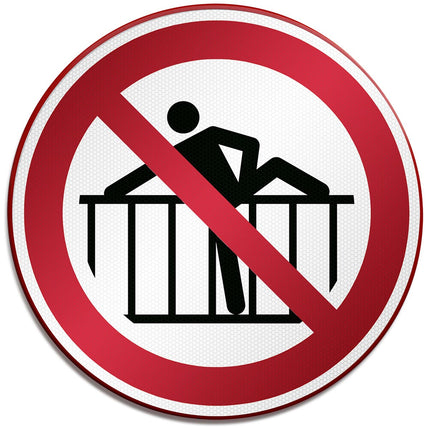 ISO Safety Sign  Do not cross barrier