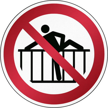 ISO Safety Sign  Do not cross barrier