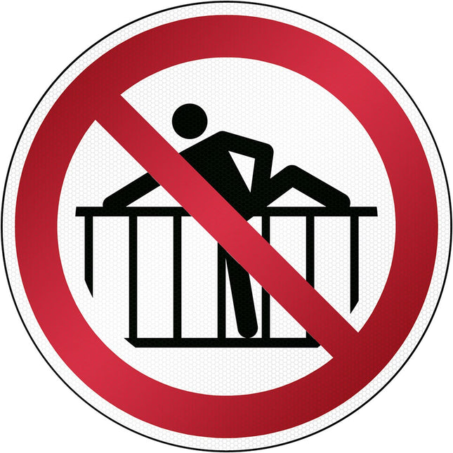 ISO Safety Sign  Do not cross barrier